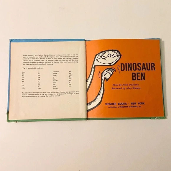 Vintage 1965 Dinosaur Ben  An Early Start Preschool Reader Annie DeCaprio Book - Picture 7 of 16
